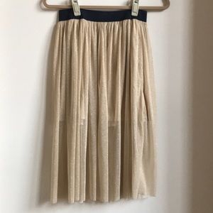 Shimmery Gold Midi Skirt